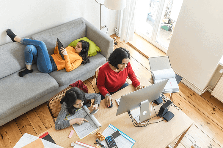 family inside home